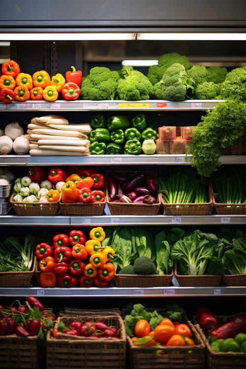 蔬影田香 农产品新鲜蔬菜货架摄影的艺术与价值